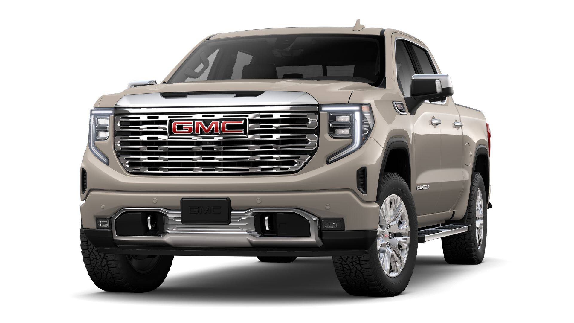 2026 GMC Sierra 1500 Denali in Coastal Dune — front three-quarter view